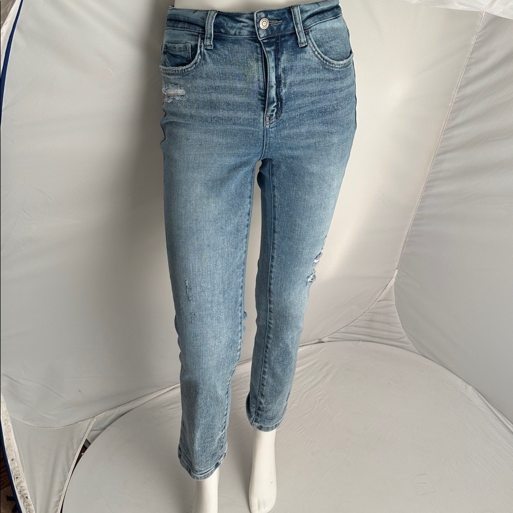 Flying Monkey high rise slim straight medium light wash jeans